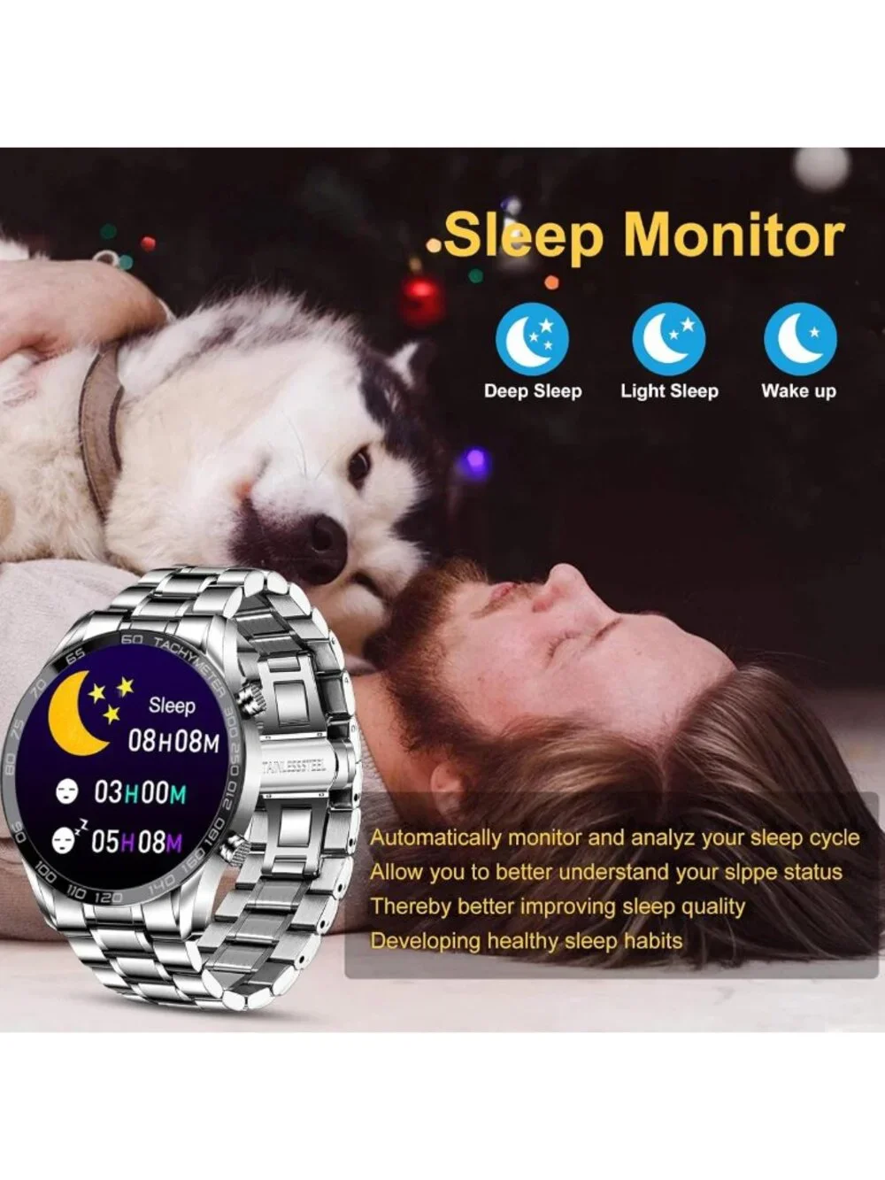 Smartwatch for Men - Bluetooth Calls, Heart Rate Monitor, Fitness Tracker, IP67